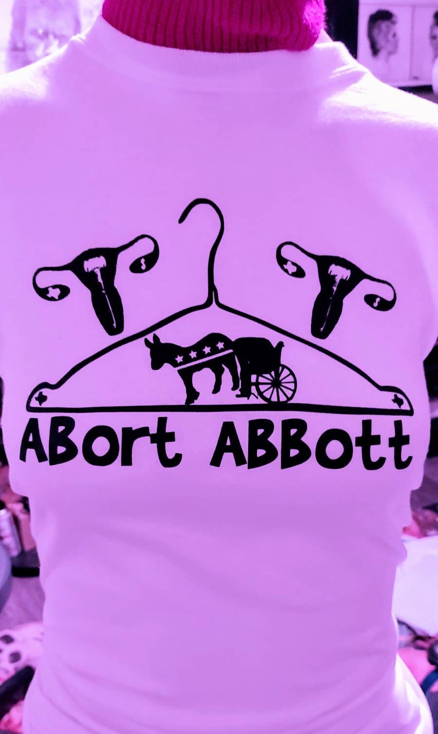 Abort Greg Abbott T-Shirt (Version 1) HotPinkT BlackPrint