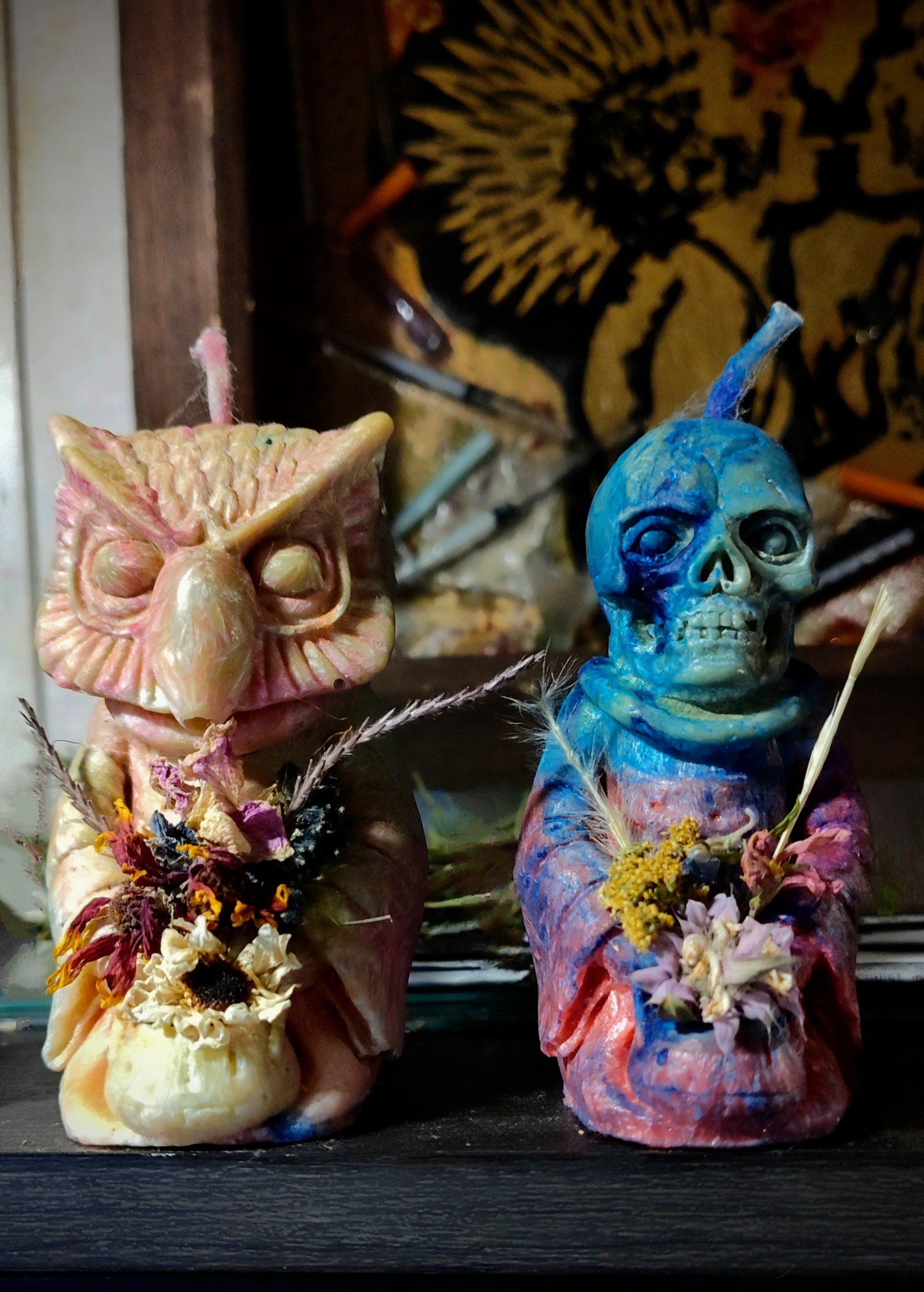 Lil Creepy Creeps Candles (Rock Rose Edition) Owlie+Skull Boy
