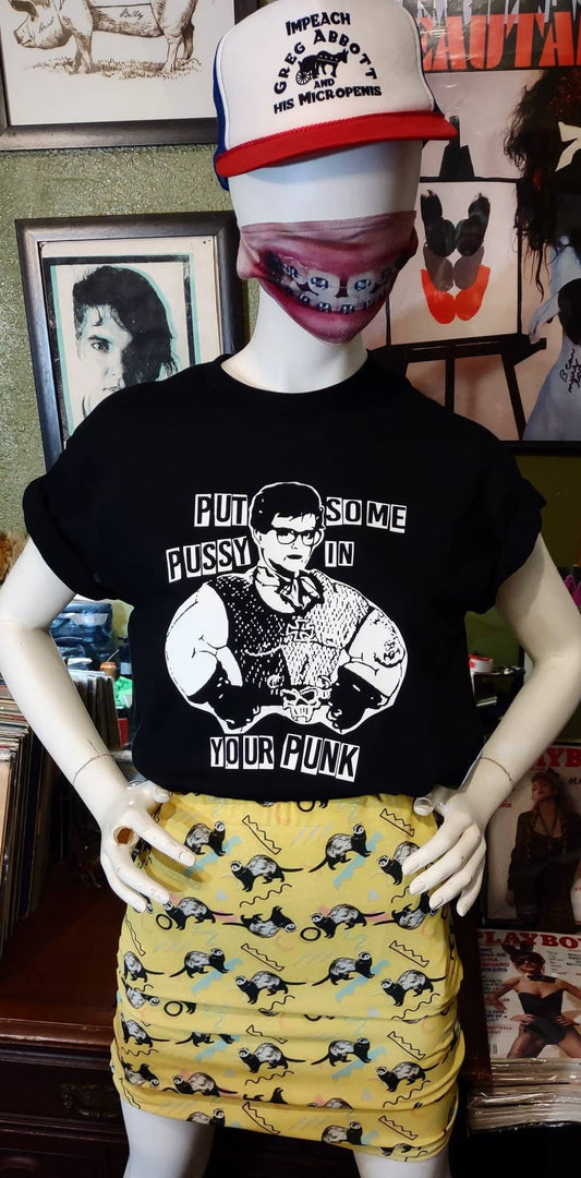 Lanzig: Put Some Pus$y in Your Punk (Angela Lansbury/Danzig Hybrid) T-Shirt