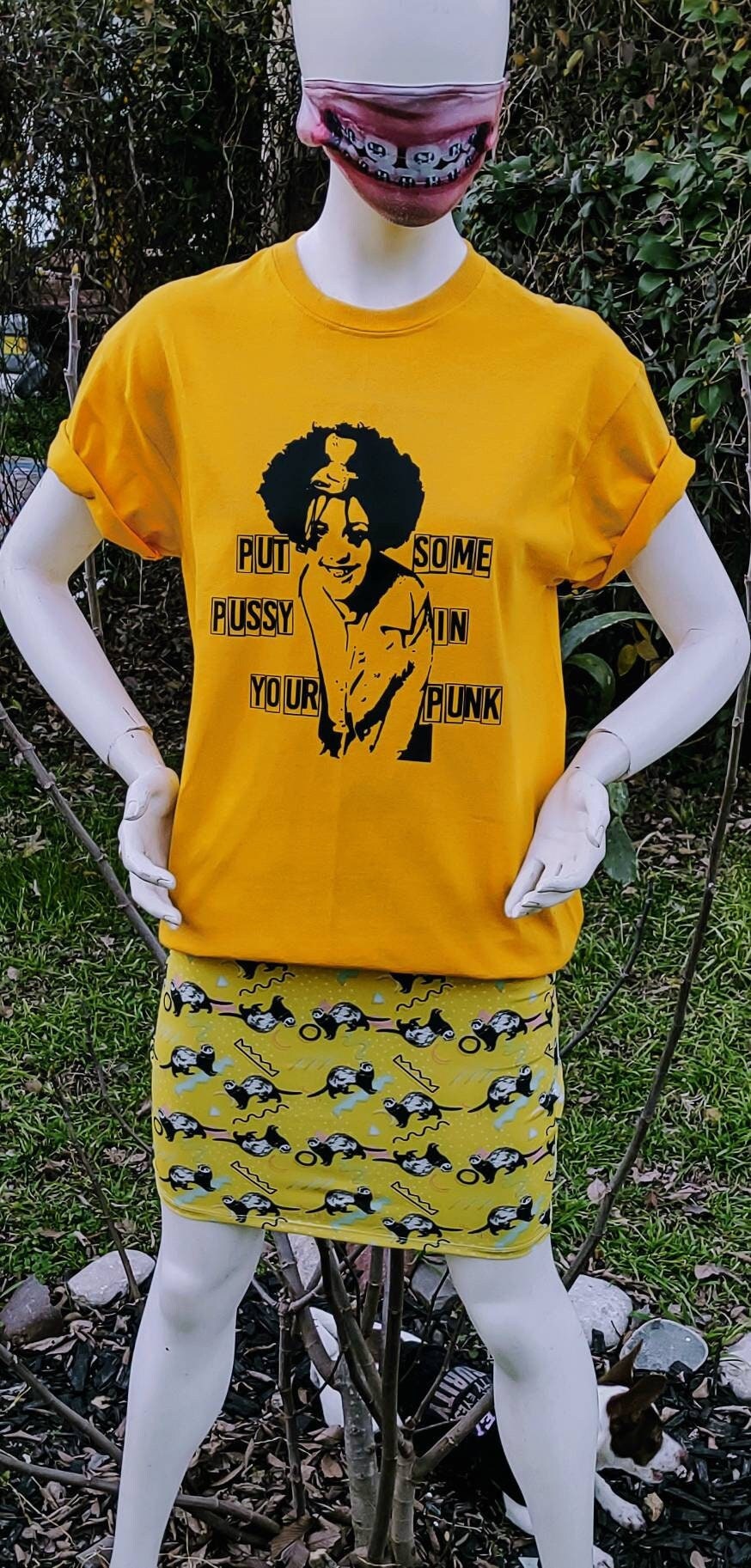 Poly Styrene Tribute: Put Some Pus$y in Your Punk T-Shirt (RARE BLACK ON YELLOW)